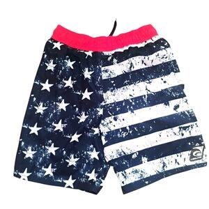 Laguna Kids Patriotic Flag Swim Trunks Sz 7